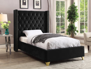 Barolo Black Velvet Twin Bed