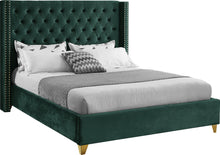 Load image into Gallery viewer, Barolo Green Velvet Queen Bed
