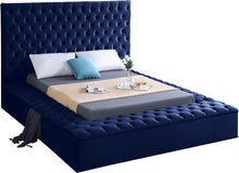 Load image into Gallery viewer, Bliss Navy Velvet Queen Bed (3 Boxes)
