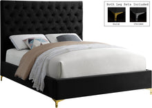 Load image into Gallery viewer, Cruz Black Velvet King Bed
