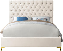 Load image into Gallery viewer, Cruz Cream Velvet Queen Bed
