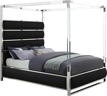 Load image into Gallery viewer, Encore Black Faux Leather Queen Bed (4 Boxes) image
