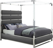 Load image into Gallery viewer, Encore Grey Faux Leather Queen Bed (4 Boxes) image

