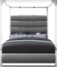 Load image into Gallery viewer, Encore Grey Faux Leather Queen Bed (4 Boxes)
