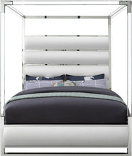 Load image into Gallery viewer, Encore White Faux Leather Queen Bed (4 Boxes)
