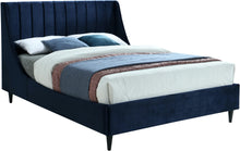 Load image into Gallery viewer, Eva Navy Velvet Queen Bed

