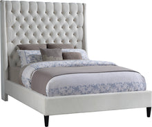 Load image into Gallery viewer, Fritz Cream Velvet Queen Bed
