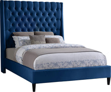 Load image into Gallery viewer, Fritz Navy Velvet Queen Bed image
