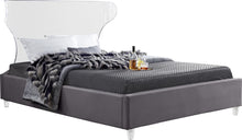 Load image into Gallery viewer, Ghost Grey Velvet King Bed image
