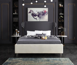 Ghost Cream Velvet King Bed