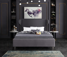 Load image into Gallery viewer, Ghost Grey Velvet King Bed
