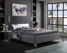 Load image into Gallery viewer, Ghost Grey Velvet King Bed
