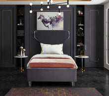 Load image into Gallery viewer, Ghost Grey Velvet Twin Bed
