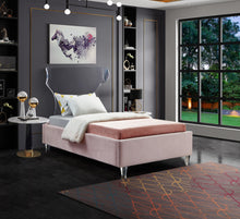 Load image into Gallery viewer, Ghost Pink Velvet Twin Bed
