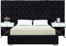Load image into Gallery viewer, Grande Black Velvet Queen Bed (3 Boxes)
