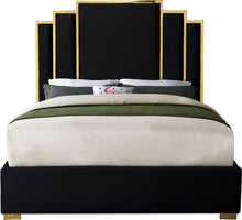 Load image into Gallery viewer, Hugo Black Velvet King Bed
