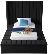 Load image into Gallery viewer, Kiki Black Velvet Twin Bed (3 Boxes)
