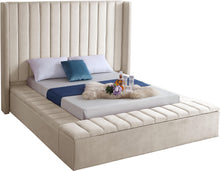 Load image into Gallery viewer, Kiki Cream Velvet Queen Bed (3 Boxes)
