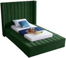 Load image into Gallery viewer, Kiki Green Velvet Twin Bed (3 Boxes) image
