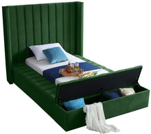 Load image into Gallery viewer, Kiki Green Velvet Twin Bed (3 Boxes)
