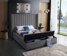 Load image into Gallery viewer, Kiki Grey Velvet King Bed (3 Boxes)
