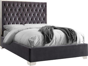 Lexi Grey Velvet Full Bed