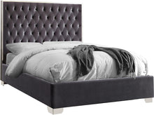 Load image into Gallery viewer, Lexi Grey Velvet Queen Bed
