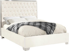 Load image into Gallery viewer, Lexi White Velvet Queen Bed
