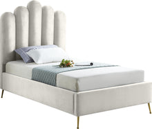 Load image into Gallery viewer, Lily Cream Velvet Twin Bed
