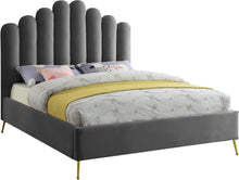 Load image into Gallery viewer, Lily Grey Velvet King Bed
