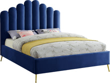 Load image into Gallery viewer, Lily Navy Velvet Queen Bed
