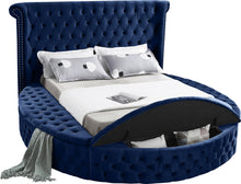 Load image into Gallery viewer, Luxus Navy Velvet King Bed (3 Boxes)
