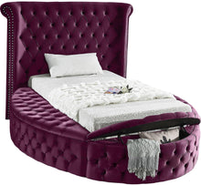 Load image into Gallery viewer, Luxus Purple Velvet Twin Bed
