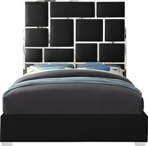 Milan Black Faux Leather King Bed