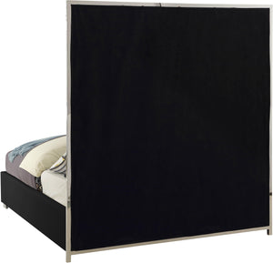 Milan Black Faux Leather King Bed