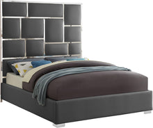 Load image into Gallery viewer, Milan Grey Faux Leather Queen Bed
