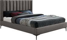 Load image into Gallery viewer, Nadia Grey Velvet King Bed
