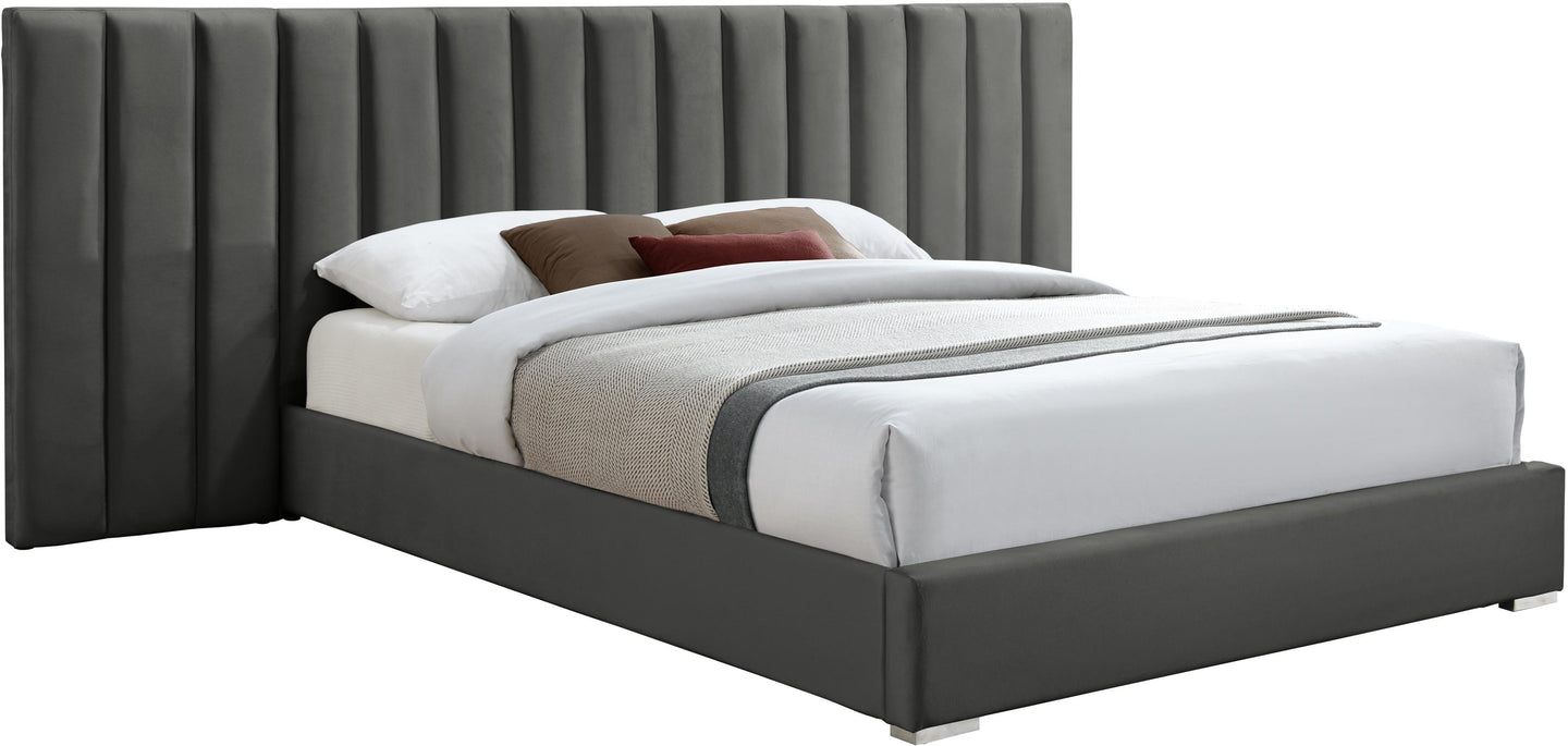 Pablo Grey Velvet King Bed image