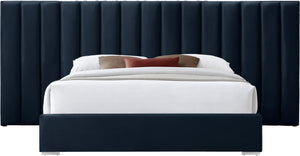 Pablo Navy Velvet King Bed