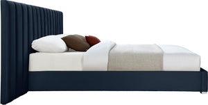 Pablo Navy Velvet King Bed