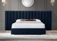 Load image into Gallery viewer, Pablo Navy Velvet King Bed
