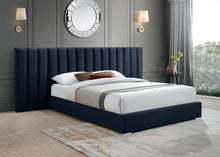 Load image into Gallery viewer, Pablo Navy Velvet King Bed
