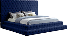 Load image into Gallery viewer, Revel Navy Velvet King Bed (3 Boxes)
