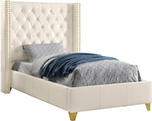 Load image into Gallery viewer, Soho White Bonded Leather Twin Bed
