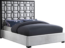 Load image into Gallery viewer, Taj White Velvet Queen Bed

