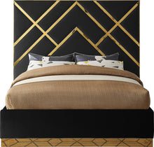 Load image into Gallery viewer, Vector Black Velvet King Bed
