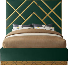 Load image into Gallery viewer, Vector Green Velvet King Bed
