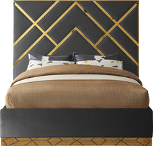 Load image into Gallery viewer, Vector Grey Velvet Queen Bed
