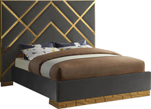 Load image into Gallery viewer, Vector Grey Velvet Queen Bed
