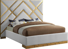 Load image into Gallery viewer, Vector White Faux Leather Queen Bed
